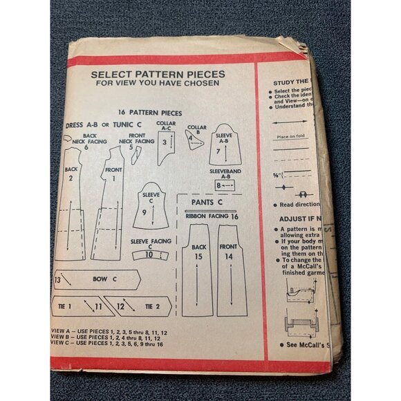 Vintage McCalls 3374 Sewing Pattern Dress Tunic Size 10 1970s uncut - Picture 2 of 5